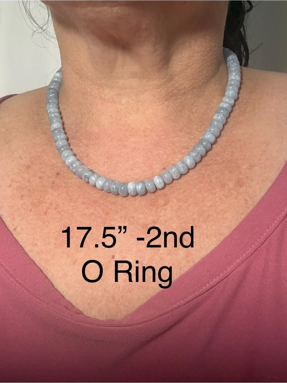 Mayamar Genuine Aquamarine Bead Adjustable Necklace - Light Blue